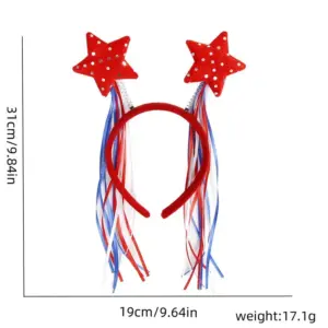 Red Five-Pointed Star Tassel / Fan Headband