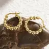 Wholesale Three-dimensional Geometric Earrings For Women In Copper With KC Golden Plated Water Plating And 0.03µm Thickness