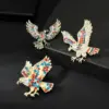 oly-8d29670d940fb0b8feb3e582f3ef2093 Wholesale Retro Eagle Brooch Pin Colorful Rhinestone Decorative Pin Versatile Animal Shaped Fashion Accessory