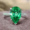 Wholesale Geometric Claw Setting Ring For Women In Copper With White K Water Plating And Zircon Inlay