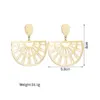 Wholesale 304 Stainless Steel Sector PVD Coated Stone-Free 18K Real Gold Plated 18K Gold Simple Style Waterproof Non Tarnish Plating Hollow Out Gold Drop Earrings
