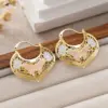 Wholesale Three-dimensional Flowers Earrings For Women In Copper With KC Golden Water Plating And 0.03µm Thickness