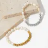 Wholesale PVD Coated Real Gold Plated 16K White Plating Geometric Heart Shape 304 Stainless Steel Casual Modern Style Waterproof Non Tarnish Bracelets