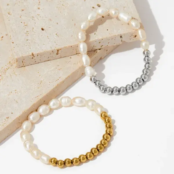 Wholesale PVD Coated Real Gold Plated 16K White Plating Geometric Heart Shape 304 Stainless Steel Casual Modern Style Waterproof Non Tarnish Bracelets