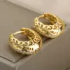Wholesale Geometric Inlay Earrings For Women In Copper With KC Golden Plated Water Plating And Zircon Inlay
