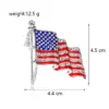 Wholesale Elegant Streetwear American Flag Alloy Inlay Rhinestones Women's Brooches