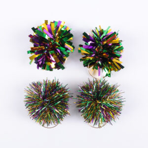 Carnival color laser shiny silk earrings / Filament