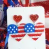 oly-8d59c7a688df5ba45b9617938631fbe0 Wholesale Shiny Sparkling Patriotic Elements Independent Day Celebration Party Bright Surface Glitter Earrings Acrylic Geometric Pattern Original Design For Women