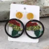 Wholesale Retro Round Multicolor Acrylic Stud Earrings With 304 Stainless Steel Posts For Women