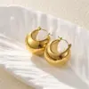 Wholesale PVD Coated 18K Gold Plated Solid Color 304 Stainless Steel Retro Simple Style Classic Style Waterproof Non Tarnish Earrings