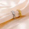 Wholesale Titanium Steel Ring Elegant Niche High-End Design Sense Ring Versatile Open Ring Wholesale Vacuum Electroplating 18K Real Gold Snake