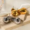 Wholesale 304 Stainless Steel Water Droplets PVD Coated 18K Real Gold Plated IG Style Plating Ear Studs