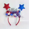 Wholesale 75th National Day USA Five-Pointed Star Headband Blue White Red Star Party Celebration Cheerleading Hair Accessories Headband