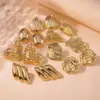 Wholesale 1 Pair Simple Style Commute Geometric 304 Stainless Steel Imitation Gold Electroplating Ear Studs