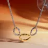 Wholesale Two Tone Irregular Jewelry Set For Women With 18K Real Gold Plated 304 Stainless Steel And PVD Coated Paperclip Chain