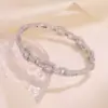 Wholesale Geometric Electroplated Copper Bangle For Women With Zircon Inlay And Water Plating Gold Process