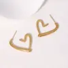 Wholesale PVD Coated Real Gold Plated 18K Gold Heart Shape 304 Stainless Steel Casual Sweet Simple Style Waterproof Non Tarnish Ear Studs