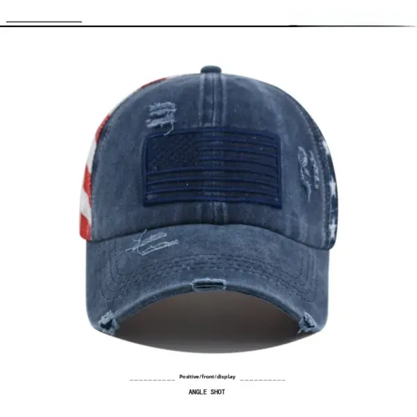 Wholesale American Flag Casual Baseball Cap With Curved Brim, Breathable Cotton Material Featuring Star Design