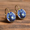 Wholesale Van Gogh's Painting Time Gemstone Earrings Ear Hooks French Hook Women's Earrings