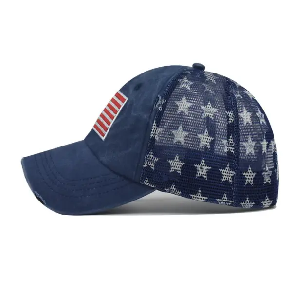 Wholesale Women's Classic Style American Flag Embroidery Curved Eaves Baseball Cap