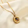 Wholesale Jewelry Ethnic Style Simple Style Heart Shape American Flag Titanium Steel Plating Pendant Necklace