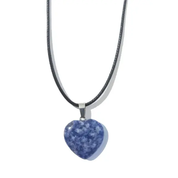 Wholesale Simple Style Heart Shape Natural Stone Polishing Pendant Necklace 1 Piece