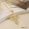 Wholesale Jewelry Commute Cross Copper Zircon Inlay Cable Chain Pendant Necklace