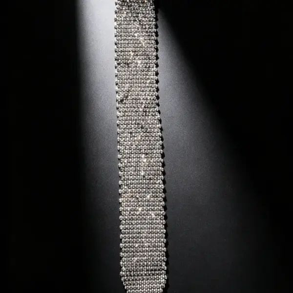 oly-8e0daa17344e88be48ff6c64d3e91249 Wholesale Shiny Round Tie For Adults With Artificial Gemstones In Silver, Perfect For Independence Day