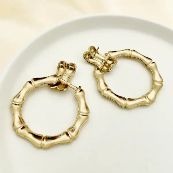 Wholesale PVD Coated Real Gold Plated 14K Gold Sector 304 Stainless Steel Modern Style Classic Style Waterproof Non Tarnish Drop Earrings