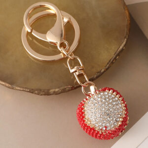 oly-8e29926986d63bd52490a94bd0082eb5 Wholesale Diamond-encrusted lychee car keychain women's bag pendant metal key chain fruit pendant gift