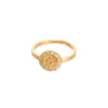 Wholesale Geometric Open Ring For Women In Copper With 14K Real Gold Plating And Zircon Inlay, Perfect For Spring