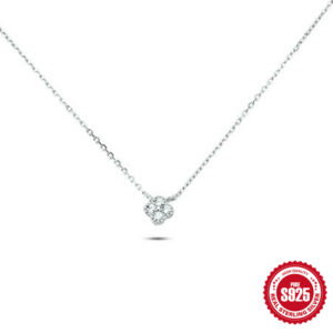 White gold necklace-white diamond / 925 Silver