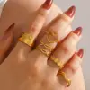 Wholesale Stainless Steel Open Ring Irregular Design Elegant Sexy Style For Women Couples Adults Universal Season Fashion Jewelry