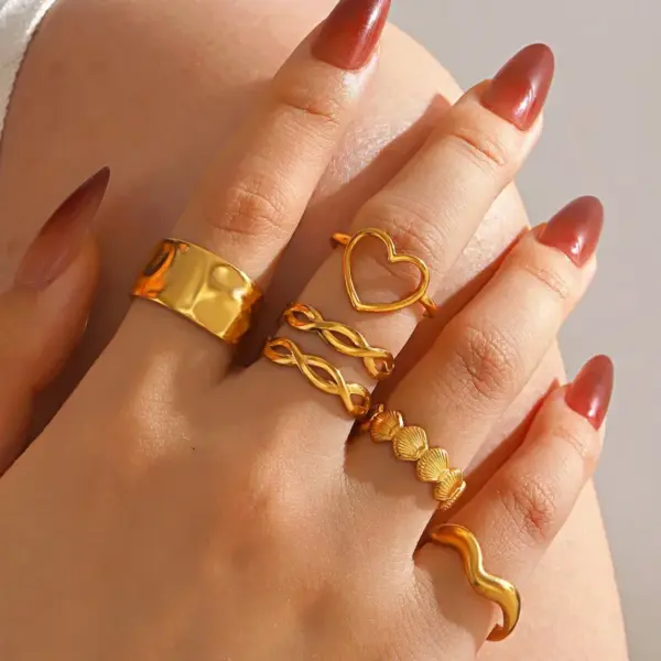 Wholesale Stainless Steel Open Ring Irregular Design Elegant Sexy Style For Women Couples Adults Universal Season Fashion Jewelry