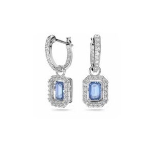 Sugar cube platinum blue diamond earrings