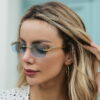 Wholesale cheetah decorative frameless square sunglasses color men and women retro leopard head metal sunglasses eyes