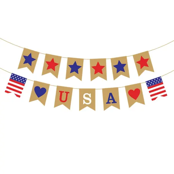 Wholesale Hanging Decoration Party Streamers Festival Bunting Banner Paper Material