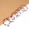 Wholesale 75th National Day Bracelet American Flag Beaded Bracelet Patriotic Veterans Day Geometric Adjustable Buckle Unisex