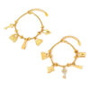 oly-8e76c4f7dcc8a56f438b6e0f86269e91 Wholesale multi-element tag diamond pendant bracelet adjustable trend retro titanium steel plated 18K gold bracelet