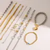 Wholesale 304 Stainless Steel Geometric PVD Coated 14K Gold Plated 18K Gold Plated Streetwear Ball Chain Bracelets