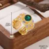 Wholesale Geometric Ring For Women With KC Golden Plated 0.03µm Coating Featuring Zircon And Artificial Crystal, Hypoallergenic Design