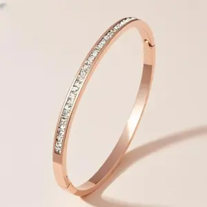 29-D-11 Rose Gold Bracelet with a Row of Square Diamonds (Faded Package Returned)
