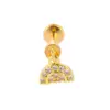 Wholesale Unisex Rotatable Cross Stud Earrings In 316L Stainless Steel With 18K Real Gold PVD Coating And Zircon Inlay
