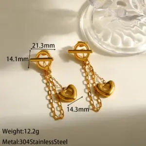 OT Clasp Heart-shaped Earrings