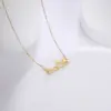 Wholesale Jewelry Simple Style Mountain 304 Stainless Steel Gold Plated Hollow Out Stainless Steel Necklaces