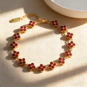 Red Diamond Gold Bracelet