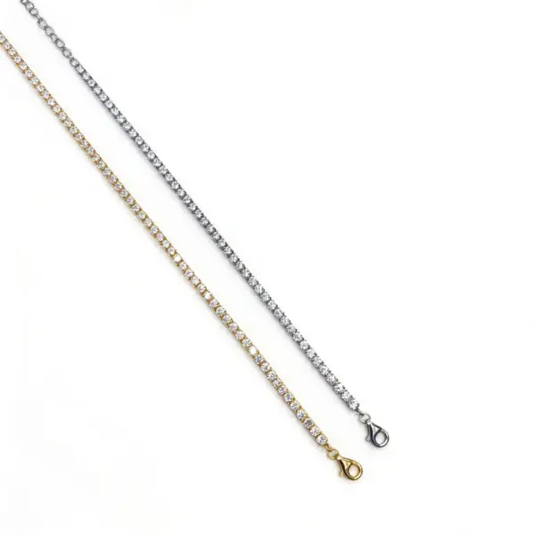 Wholesale Geometric Women's Bracelets For Independence Day Featuring 14K Real Gold Plated Tennis Chain With 0.03µm Thickness And Zircon Inlay