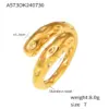 Wholesale PVD Coated Real Gold Plated 18K Gold Geometric 304 Stainless Steel Casual Elegant Modern Style Waterproof Non Tarnish Rings