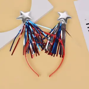 Color Strips Silver Five-Pointed Star Headband