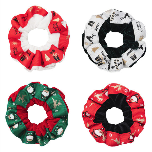 Wholesale Autumn and Winter Christmas Ribbon Fleece Colon All-match Hair Rope Hair Rope Hair Accessories Headwear